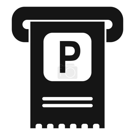 Vector illustration of a simple flat black and white parking meter icon symbolizing urban transportation and city street payment regulation