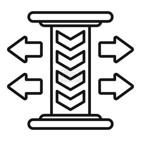 Expandable and adjustable signpost vector icon with arrows, direction, and versatile symbol design for digital navigation