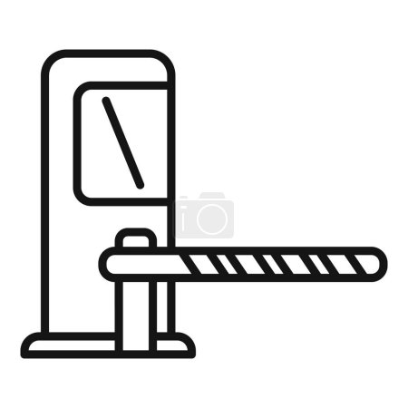 Black and white vector icon of a parking lot barrier gate, suitable for signage and apps