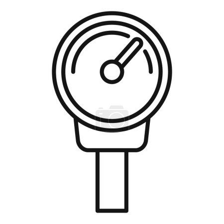 Simple line art illustration of a pressure gauge icon, suitable for various design needs