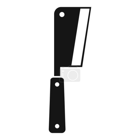 Illustration for Detailed illustration of a sharp, heavy duty cleaver knife silhouette in vector format, perfect for kitchenware, cooking, and food preparation designs - Royalty Free Image