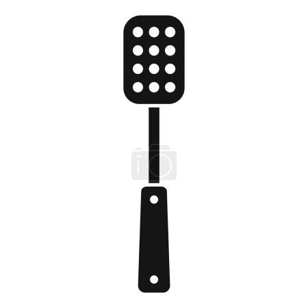 Vector illustration of a simple black spatula icon on a white background, suitable for kitchen themes