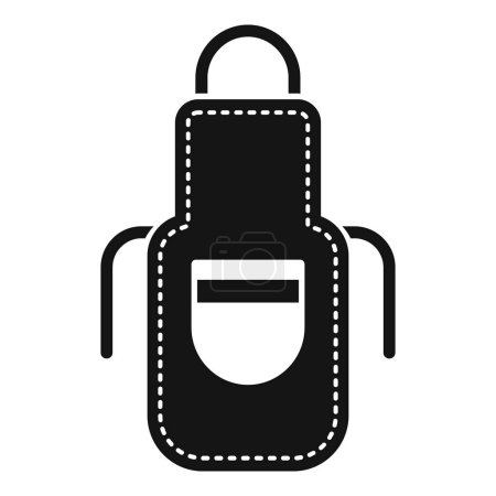Ilustración de Icono vectorial simple de un delantal negro adecuado para diseños culinarios o artesanales - Imagen libre de derechos