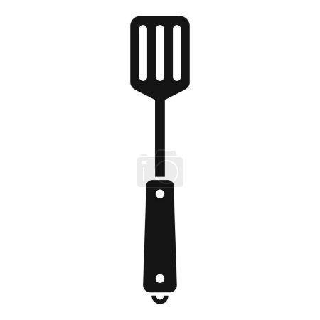 Simplistische Vektorsymbol-Illustration einer Kochspachtel-Silhouette auf weißem Hintergrund