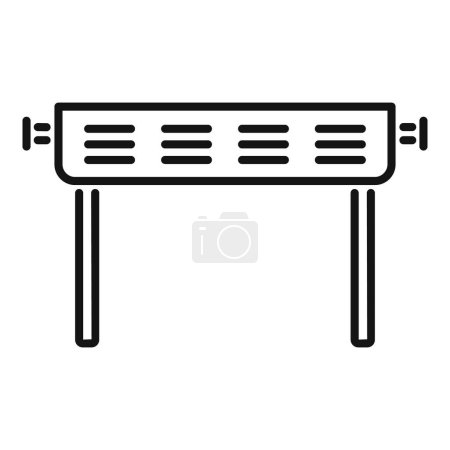 Simplistic line art illustration of a barbecue grill, perfect for iconography and web design