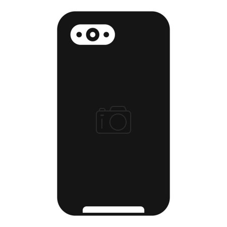Coque de protection noire simple pour smartphone affichée sur fond blanc pur