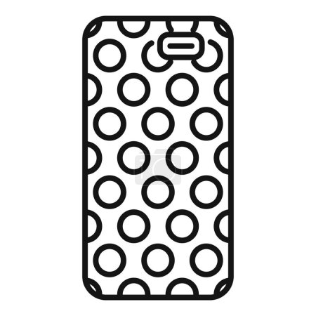 Ilustración de una caja de teléfono inteligente con un patrón clásico de lunares