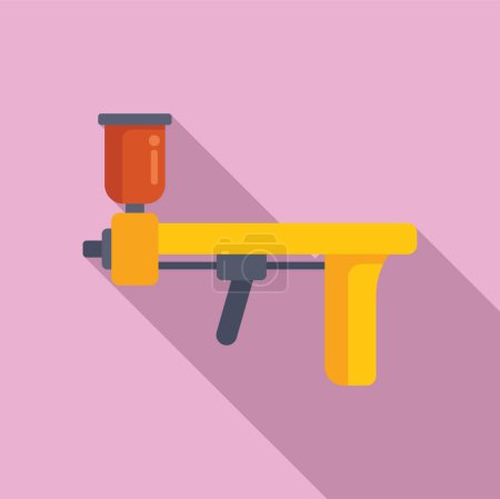 Illustration vectorielle aux couleurs vives d'un pistolet à calfeutrer, idéale pour les thèmes de projet bricolage