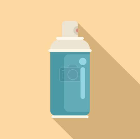 Vector graphic of a simple spray paint can in flat design style, with a pastel background