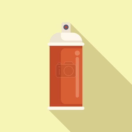 Flat design vector graphic of a red spray paint can with shadow, perfect for art and design themes