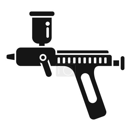 Illustration vectorielle d'un pistolet de calfeutrage à silhouette noire, un outil pour sceller les joints ou les coutures