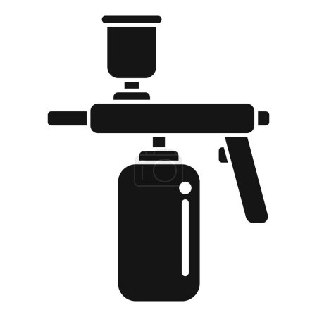 Vector illustration of a spray paint can with a cap, in a bold black silhouette