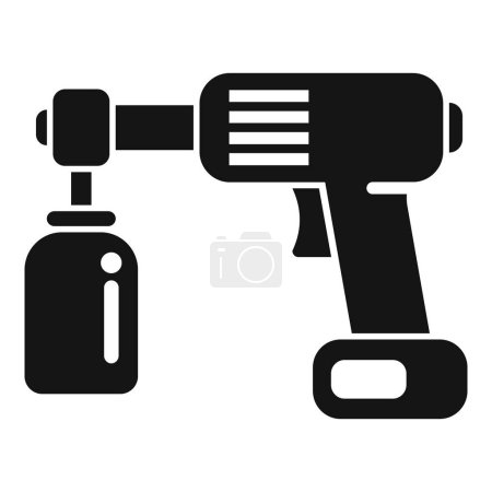 Illustration for Vector illustration of a black and white cordless drill icon, suitable for various diy themes - Royalty Free Image