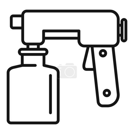 Black and white line art vector illustration of a handheld spray paint gun