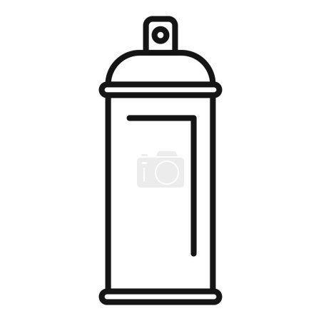 Dibujo de línea simplista de una lata de spray, perfecto para el diseño de iconos o logotipos
