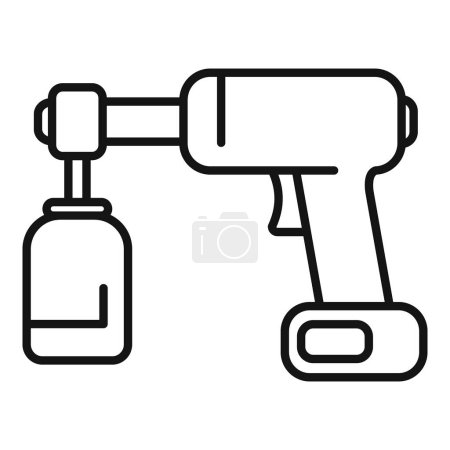 Illustration for Simplistic line art icon of a modern cordless power drill, isolated on a white background - Royalty Free Image