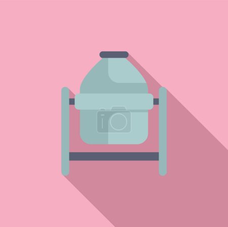 Téléchargez les illustrations : Illustration vectorielle minimaliste du concept d'hydratation d'entraînement avec une bouteille d'eau en plastique réutilisable et une cruche gallon, parfaite pour le mode de vie de remise en forme et de santé, sur un fond rose moderne - en licence libre de droit