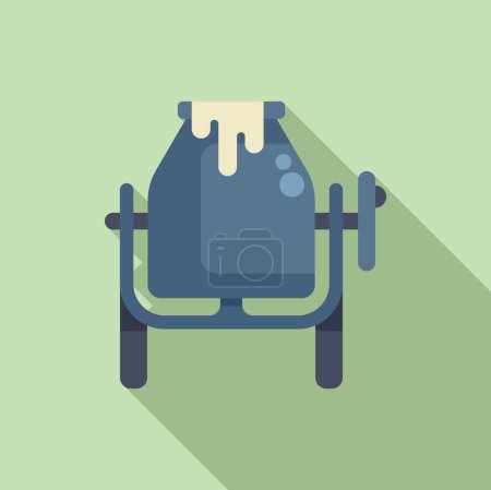 Iconic depiction of a home brewing kettle with a minimalist flat design style on a green background