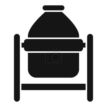 Icono negro simplificado que simboliza un pozo de agua antigua, adecuado para varios diseños