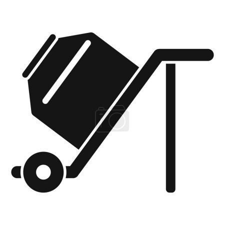 Vector illustration of a hand truck icon, isolated on a white background, depicting logistics and transportation