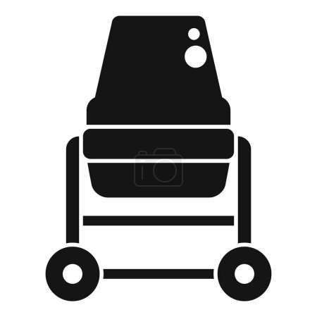Black vector icon of a hand dolly for logistics and moving concepts