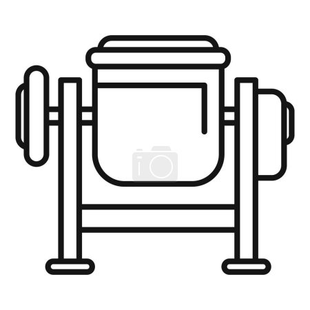 Illustration for Simplistic black and white line art depicting a classic movie camera, ideal for filmrelated designs - Royalty Free Image