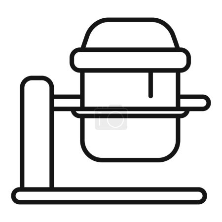 Black and white illustration of a bench vice, featuring simple line art style