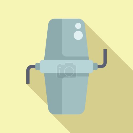 Minimalist vector illustration of a water cooler on a pastel background, in flat design style