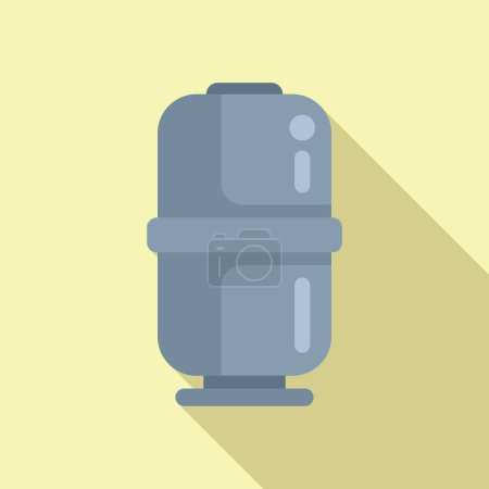 Flat design icon of a modern office water dispenser with a shadow on a pastel background