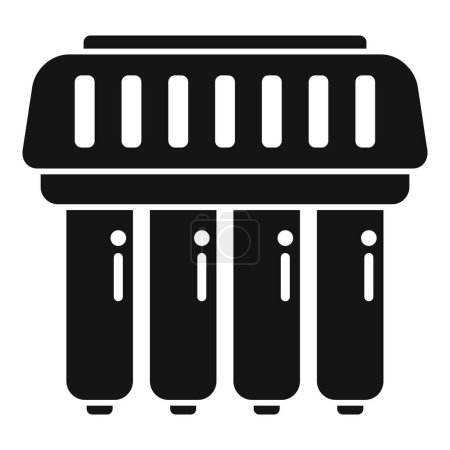 Simplified icon illustration of a black trash bin suitable for web and print