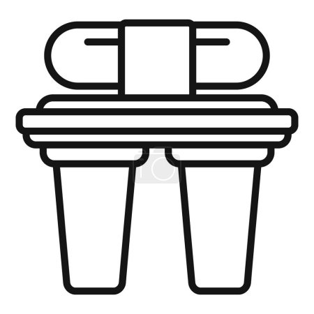 Illustration vectorielle de deux poubelles dans un style d'art linéaire simple, parfait pour les icônes et la signalisation