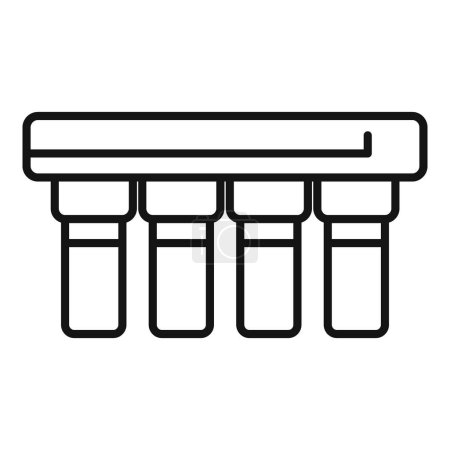 Illustration for Simplistic black line art of greek or roman architectural columns, suitable for icons or logos - Royalty Free Image