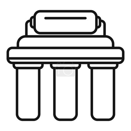 Illustration for Vector illustration of a simplified line art icon depicting classic greek or roman architectural columns - Royalty Free Image