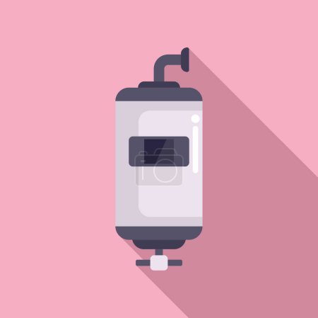 Flat design icon of a home boiler on a pink background