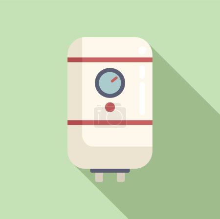 Minimalist vector image of a modern electric water heater on a pastel background