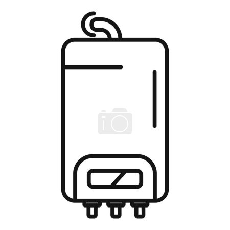Black and white vector illustration of a sleek, contemporary water heater icon