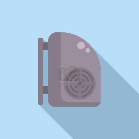 Vector illustration of a sleek, modern air purifier icon with a flat design and shadow effect