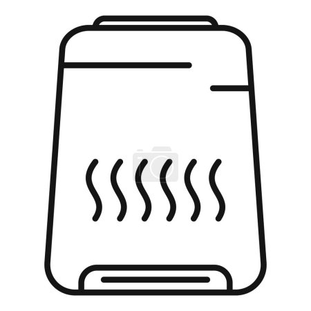 Minimalist black and white line drawing of an electric heating blanket icon