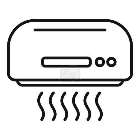 Simplified black and white line art icon of a modern air conditioner
