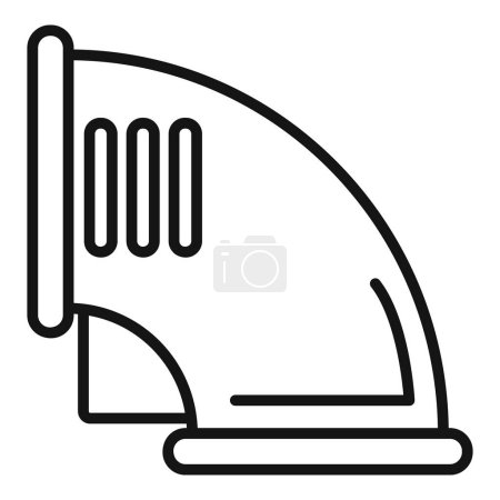 Black and white digital drawing of a stylish modern iron, perfect for household icons