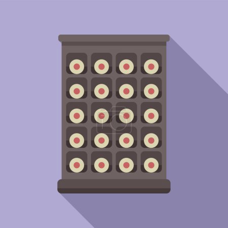 Vector illustration of a classic abacus with red and white beads on a purple background