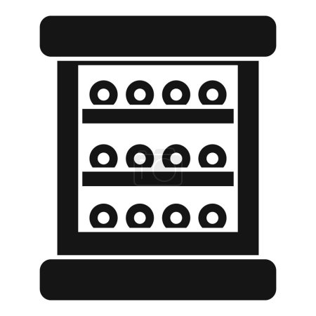Simplified vector illustration of an abacus icon in black and white