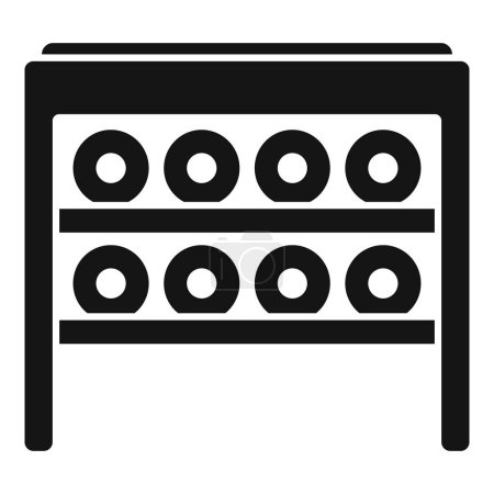 Ilustración simplificada de un mezclador de sonido para la producción de audio en un estilo de icono en blanco y negro en negrita