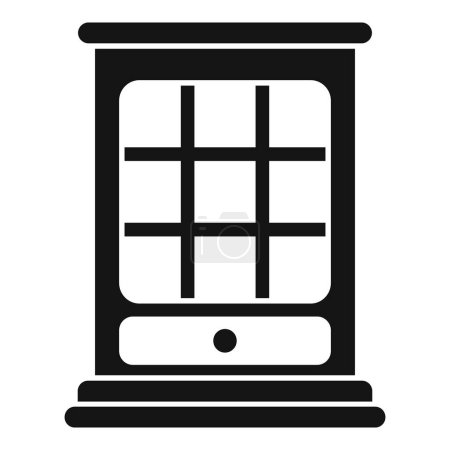 Traditional and classic black and white window sill icon illustration with simple design and minimalistic graphic symbol in vector format. Suitable for web. App. And stock use