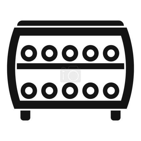 Vektor-Symbol eines altmodischen Radios mit Tasten und Lautsprecher, isoliert auf weiß