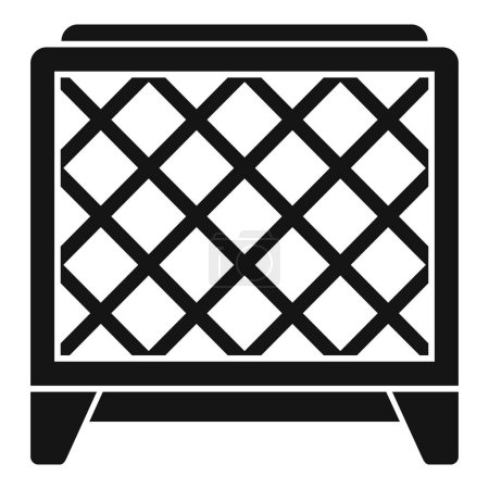 Einfaches Vektor-Illustrations-Symbol einer tragbaren Raumheizung in schwarz-weiß