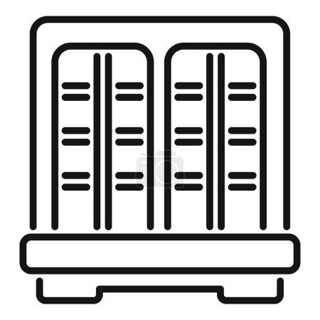 Ilustración de Diseño de iconos de línea de librería vectorial minimalista en blanco y negro para la decoración interior moderna y la organización de libros en el hogar. Oficina. O biblioteca - Imagen libre de derechos