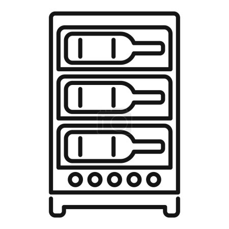 Illustration for Simple outline vector icon representing a wine cooler with bottles - Royalty Free Image