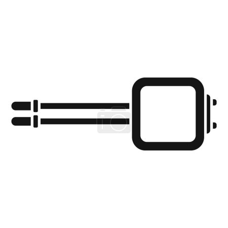 Minimalistic flat design audio cable icon illustration with vector plug and sound equipment symbol for multimedia studio technology