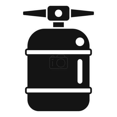 Ilustración vectorial de un icono de bote de gas de camping, perfecto para diseños de actividades al aire libre
